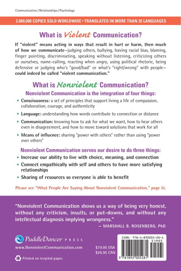 Nonviolent-Communication A Language of Life back cover